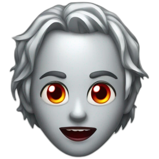 Vampire with shimmering red eyes and a gleaming silver necklace emoji