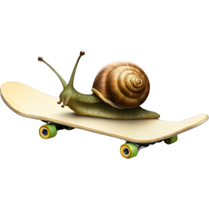 Snail on skate baord emoji