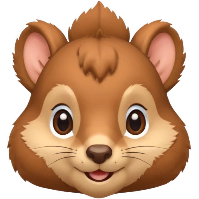 squirrel head, cute, smile, big eyes, furry, fluffy emoji