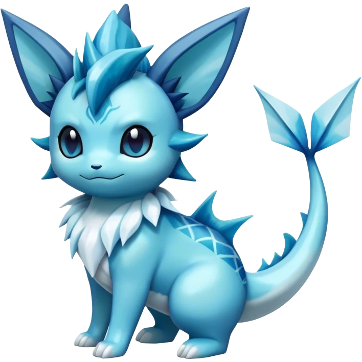 Kawaii Vaporeon-Glaceon-Pokémon full body emoji