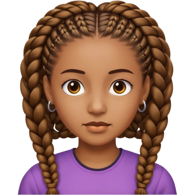 Brownskin girl with cornrows and hair in the back emoji