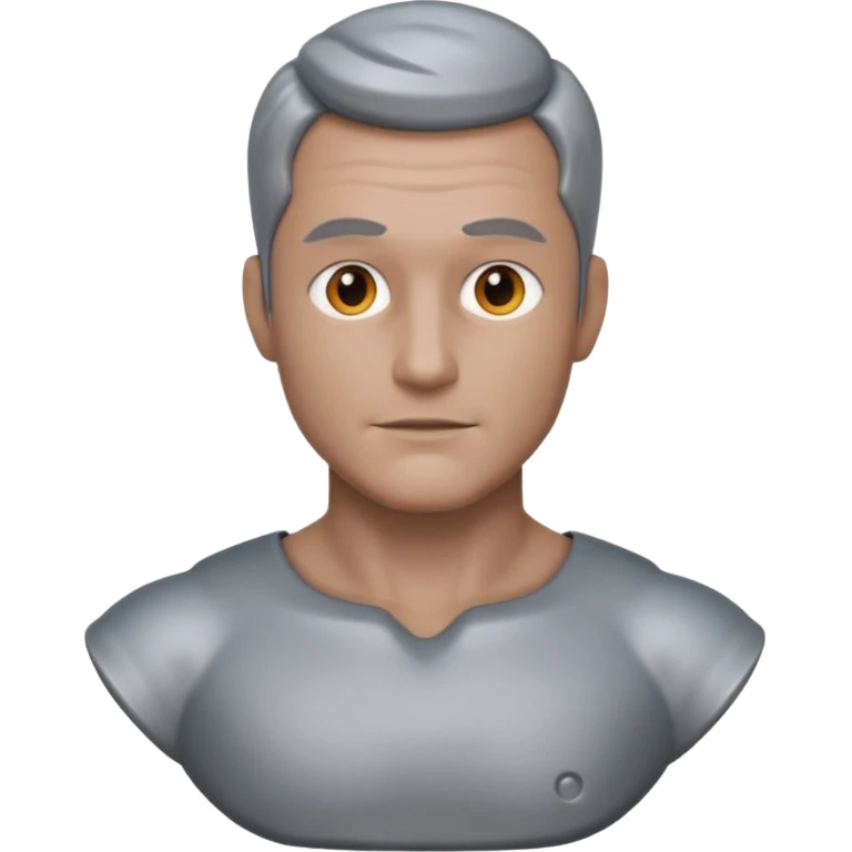 gray metal painted man bust emoji