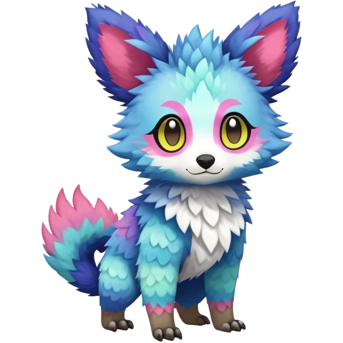  Colorful Kawaii Trico FurSona Fakemon Full Body emoji