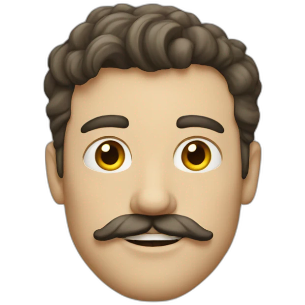 White man from Lincoln with a moustache emoji