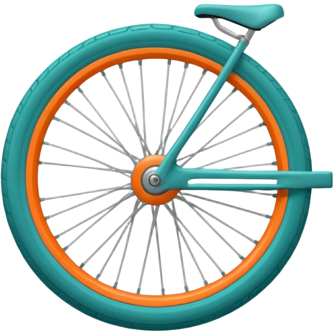 stylized D letter with a bicycle wheel, Deliveroo-inspired emoji