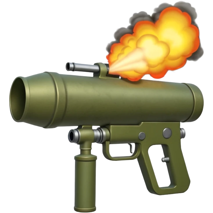olive colored two-handled bazooka firing emoji