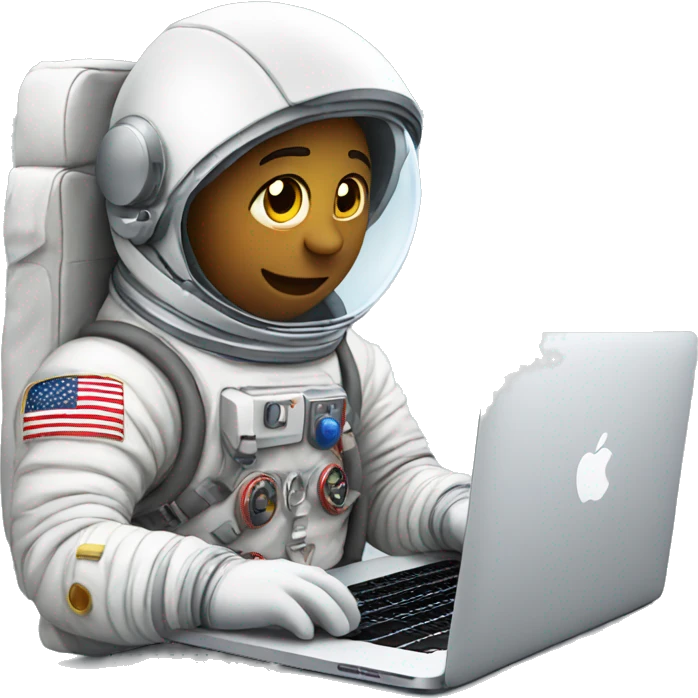 astronaut using a macbook emoji