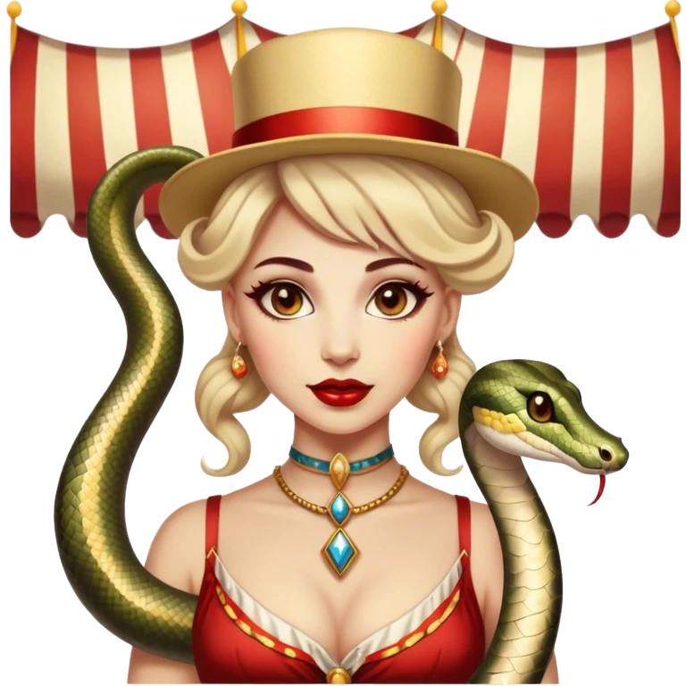 Vintage circus snake charmer emoji