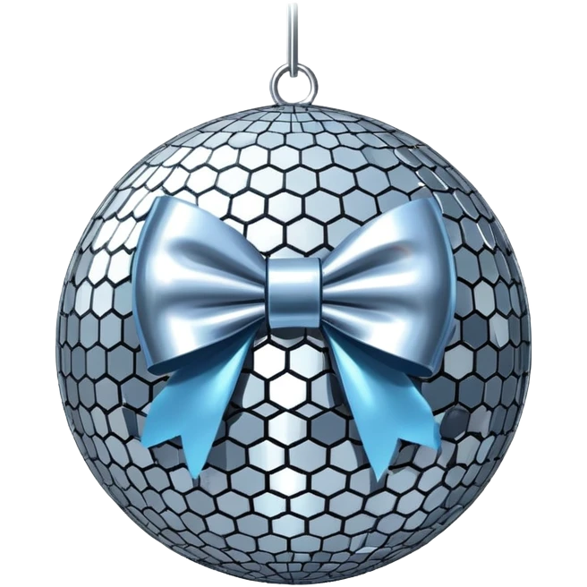 Disco ball with a bow emoji
