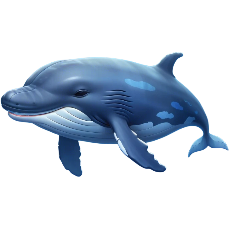 Meme-Worthy Cute Sleeping Humpback Whale Portrait Emoji, Head resting peacefully with a contented smile, showcasing an enormous blue-gray body with gently drifting pectoral fins and eyes softly closed in serene slumber, Simplified yet adorably endearing features, highly detailed, glowing with a soft, drowsy deep-sea light, high shine, relaxed and utterly lovable, stylized with an air of playful oceanic laziness, soft glowing outline, capturing the essence of a sleeping humpback whale that feels destined to become the next viral icon of adorable marine rest! emoji