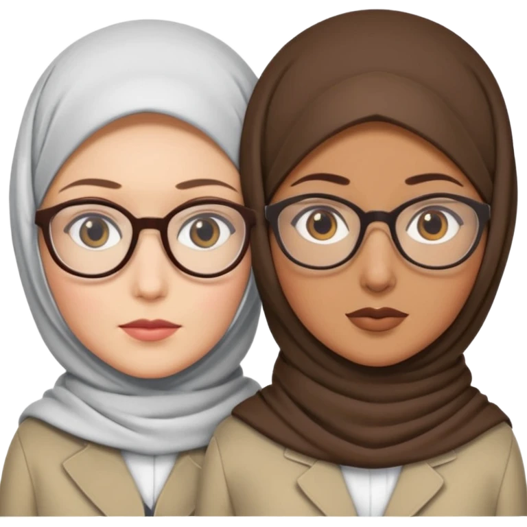 2 DETECTIVES 1 one is a white coman with glasses and hijab the other one is brown skin not hijabi emoji