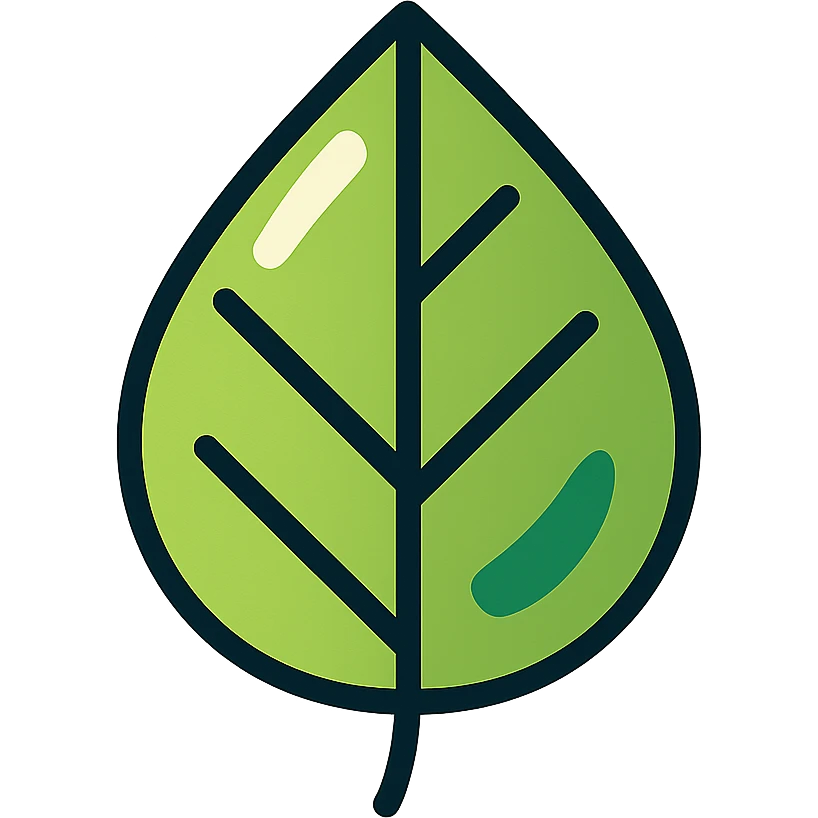 leaf or flower icon, clear outlines, strong shadows and highlights, psychosomatics and psychology theme, fun and not too complex emoji