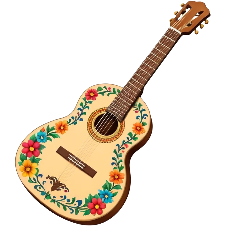 Spanish guitar with colorful decorations emoji