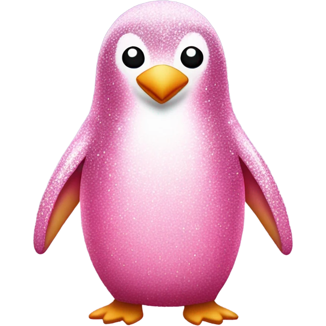 Pink penguin with glitter  emoji