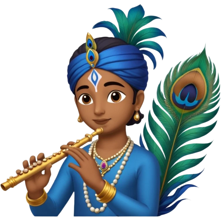 Lord krishnas flute, peacock feather emoji
