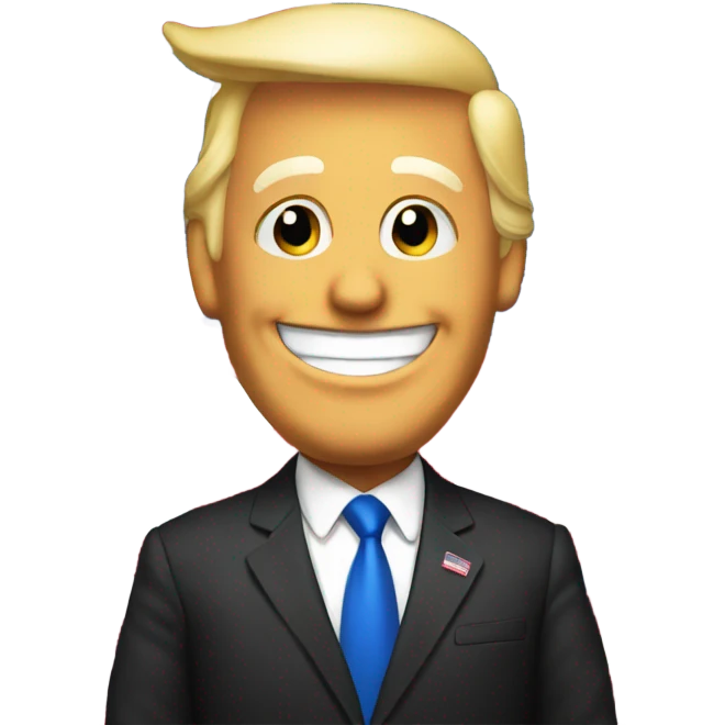 Trump smiling with an American flag in the background  emoji