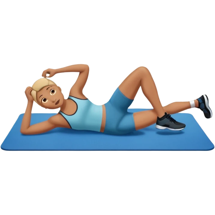 exercise mat with a figure lying and lifting legs emoji
