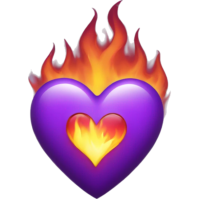 purple heart on fire emoji