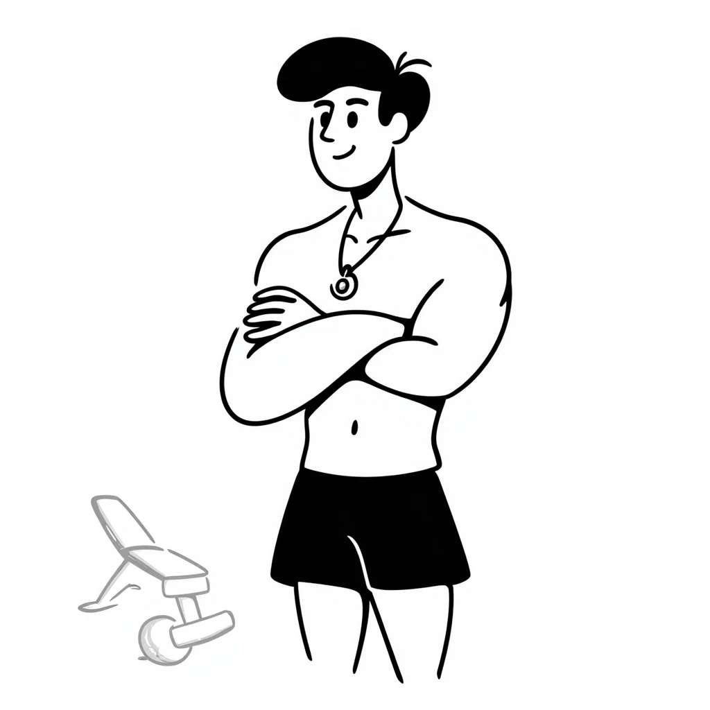 A muscle man as a personal fitness trainer emoji