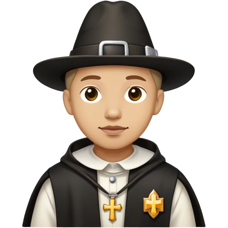 pilgrim with pilgrim badge emoji
