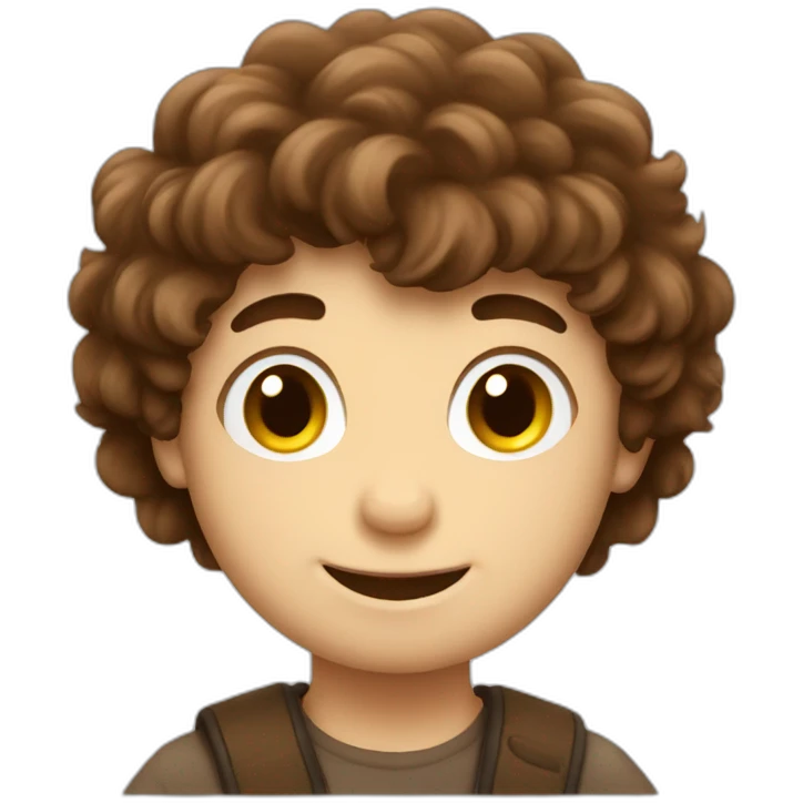 fluffy brown hair boy thumbs up emoji