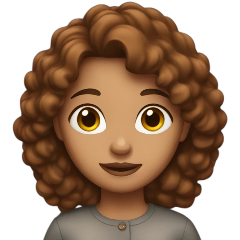 brown hair woman in love emoji