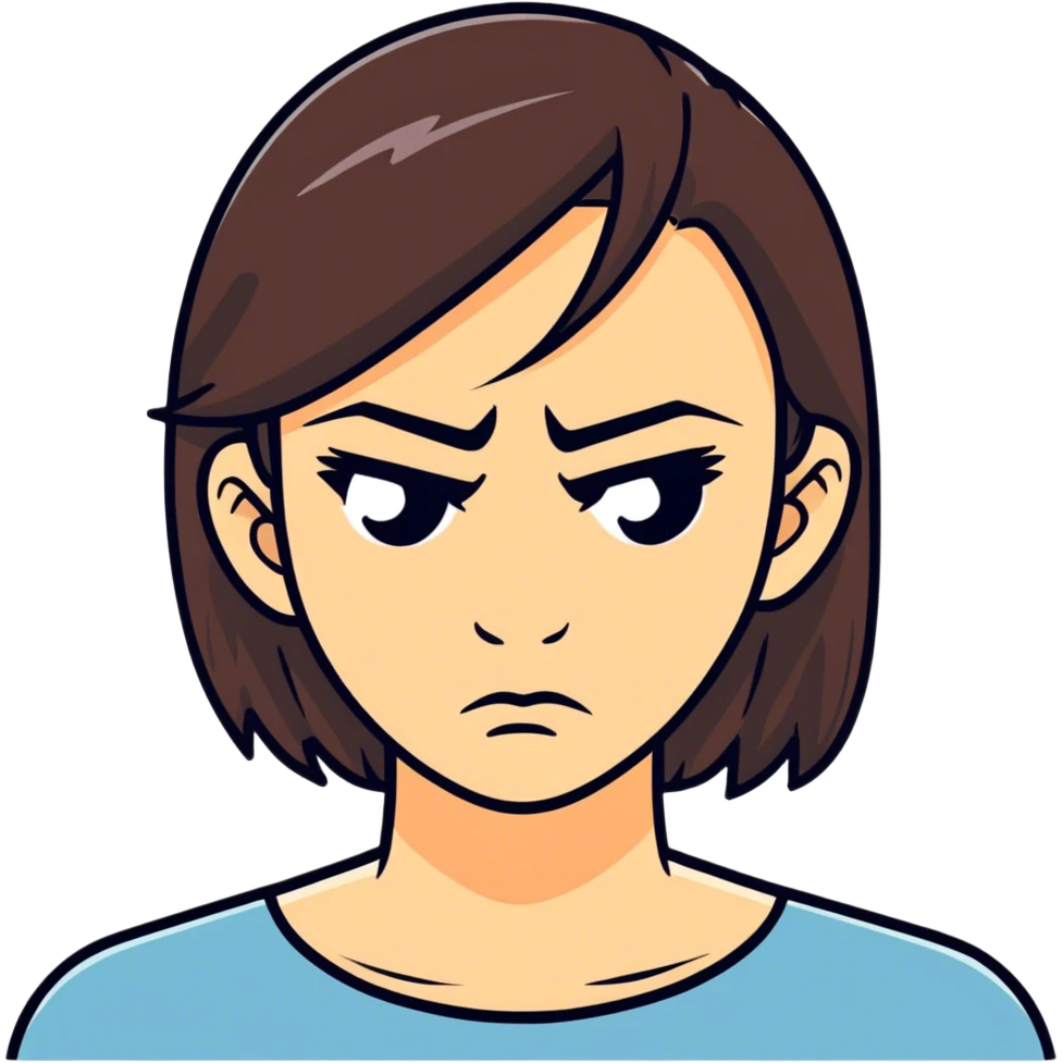 A brunette woman really disgusted at her bf and tiny bit mad emoji