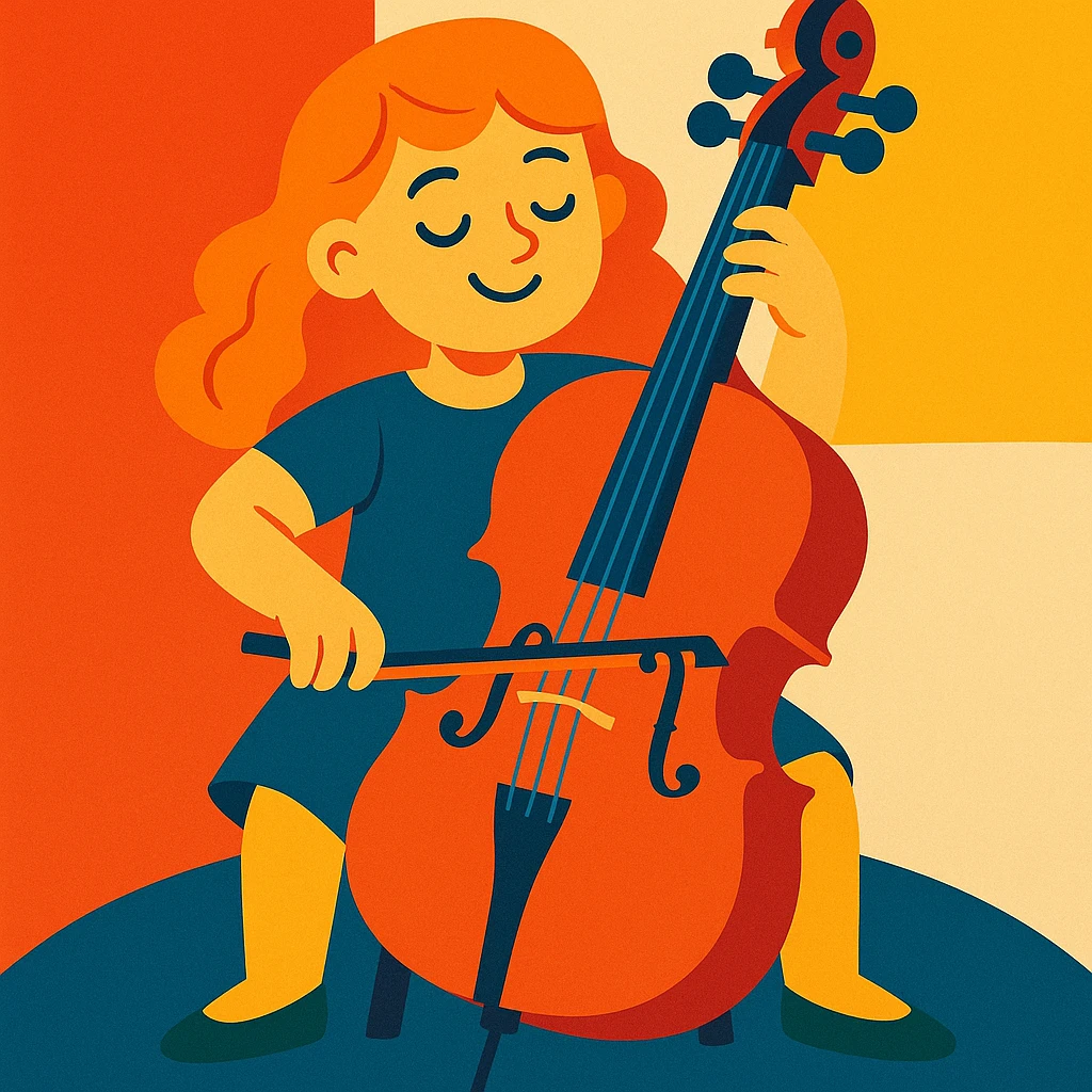 girl playing cello emoji