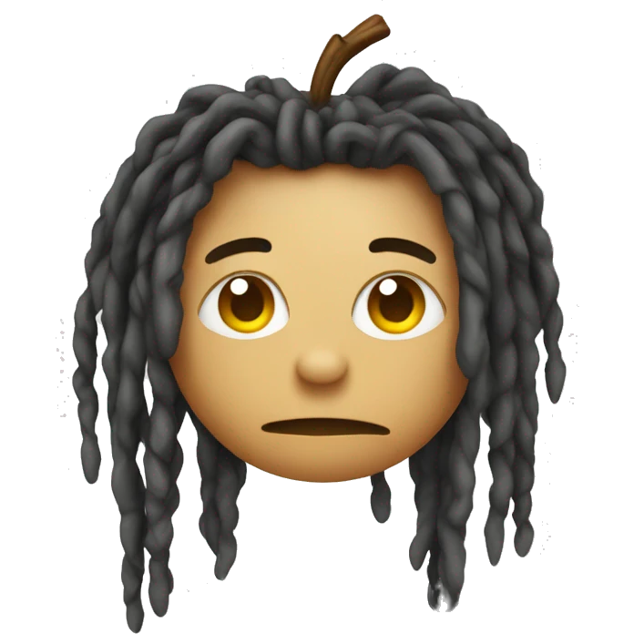apple with dreads emoji
