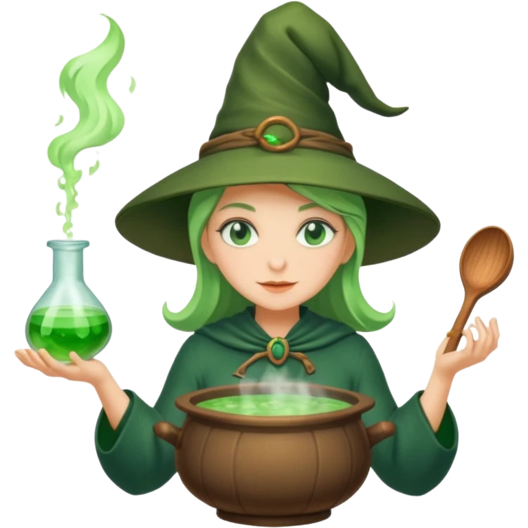 green witch cooking potion emoji