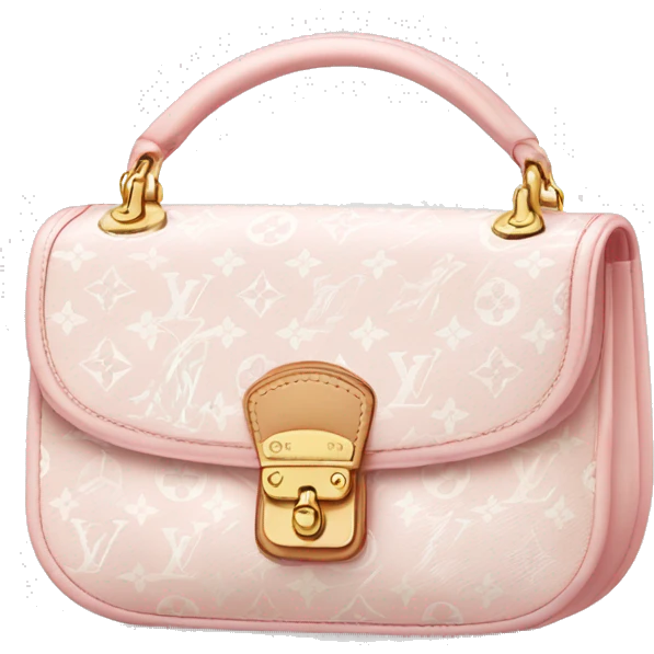 Light pink and white Louis Vuitton purse emoji