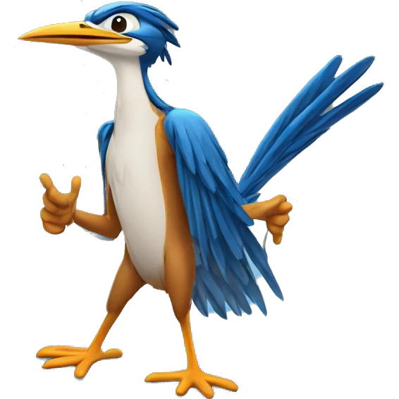road runner holding a see you soon banner emoji