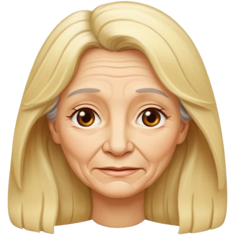 Femme 70 ans blonde cheveux long emoji
