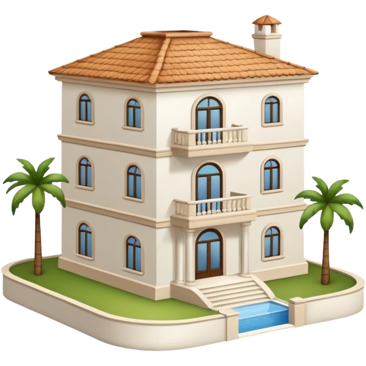 white 3 floor luxurious villa emoji
