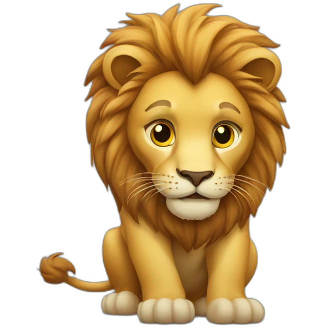 Lion sur chat emoji