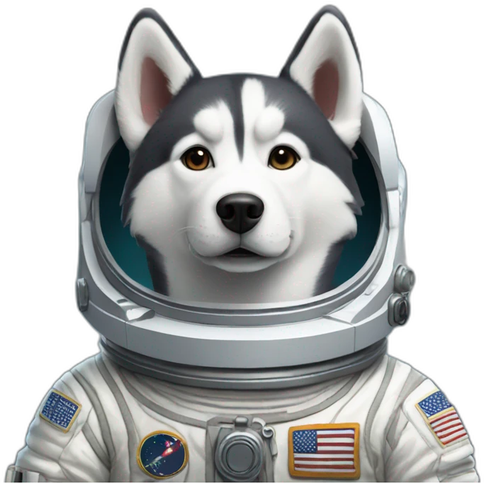 husky in a spacesuite emoji