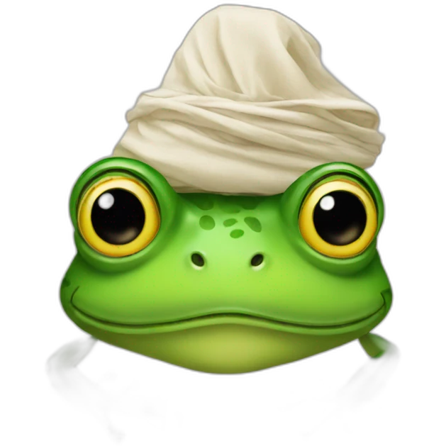 frog in traditional arab head dress emoji