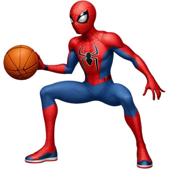 Spider-Man with a football in one hand and a basketball in the other hand emoji