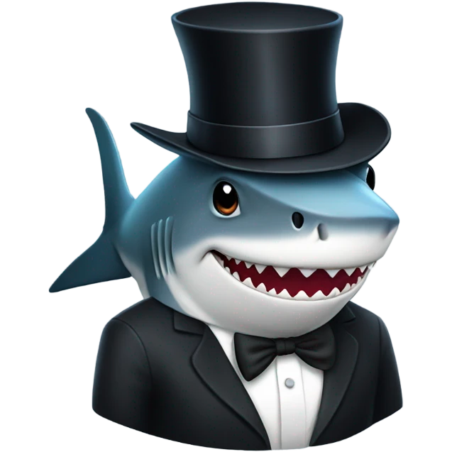 shark with tophat emoji