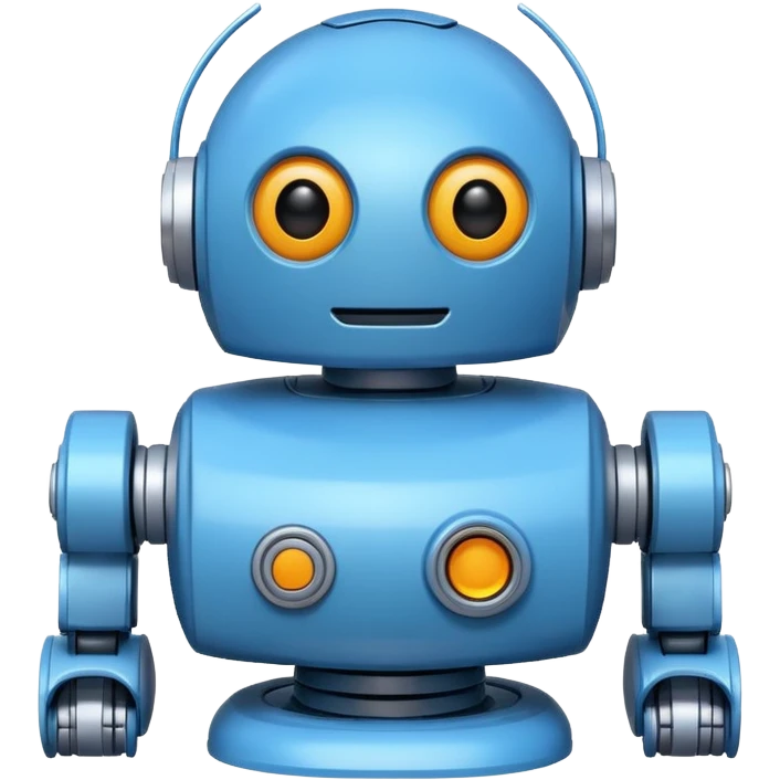Round blue,Toy Robot. emoji
