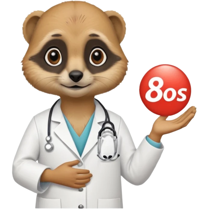 Suricate médecin avec écris "805" et "promo 2025-2030" avec un cercle rond au fnd emoji