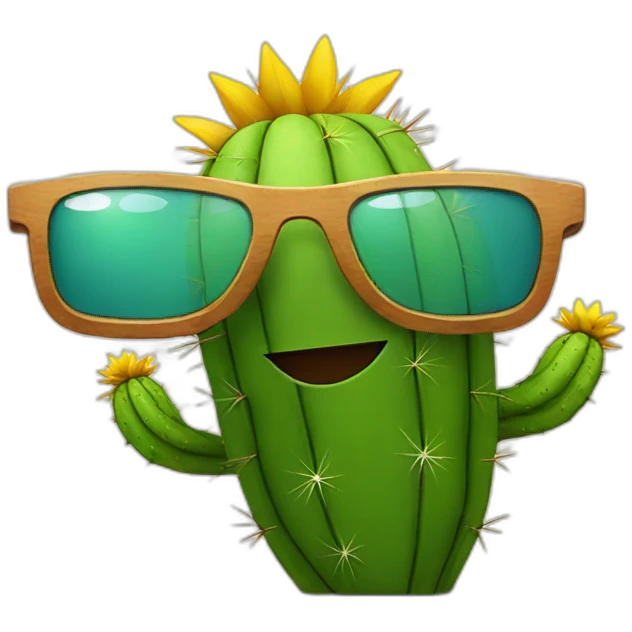 a cactus with sun glasses emoji