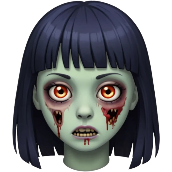 faça uma menina de franja zumbi com delineado  emoji