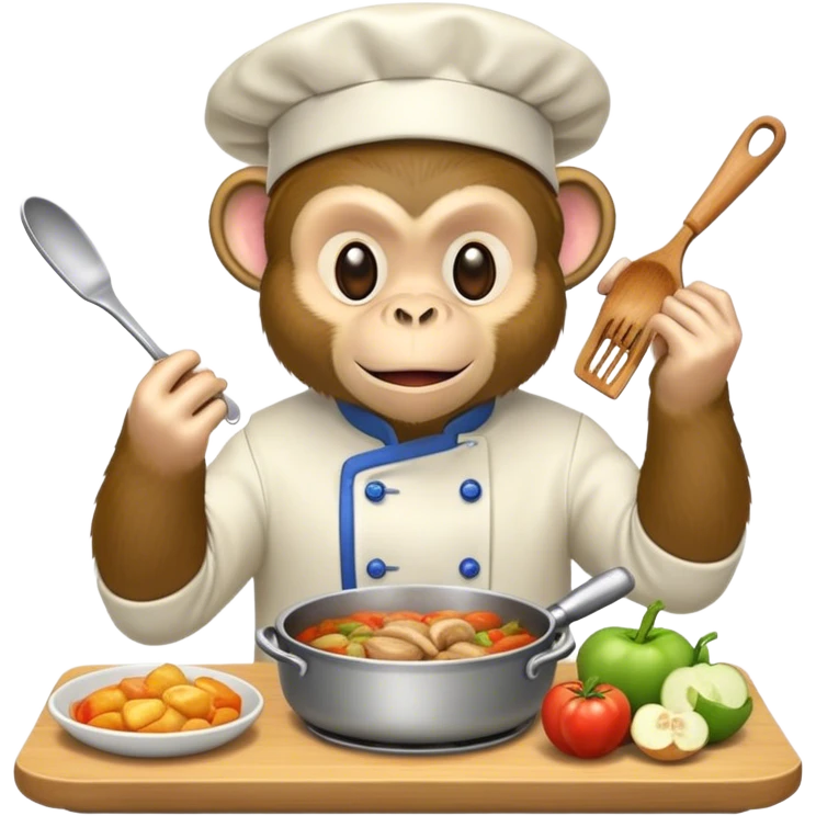 Monkey cooking dinner emoji