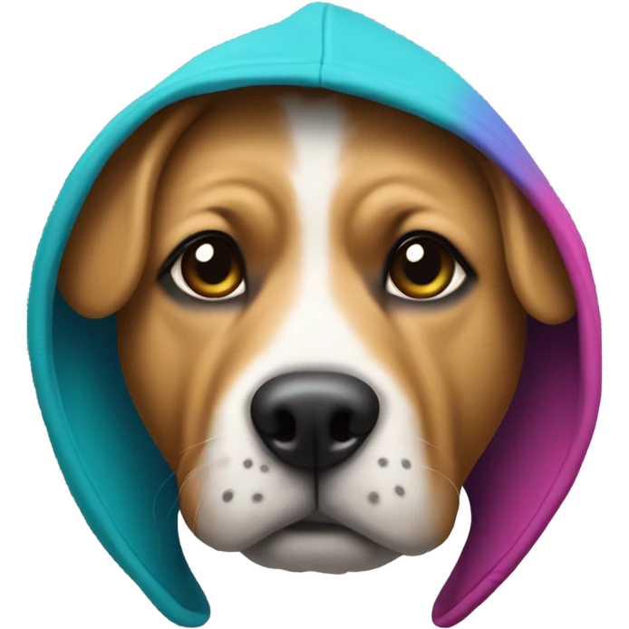 Dog wearing a hoodie emoji