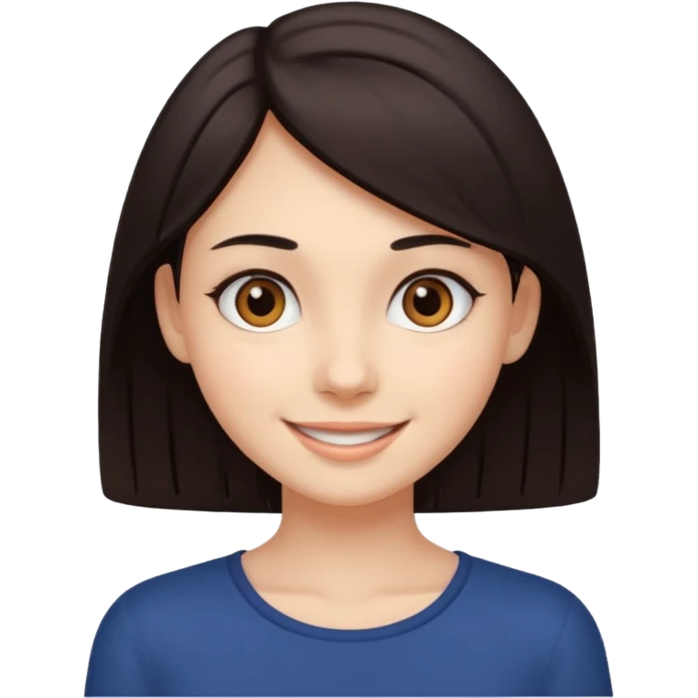 Make an emoji of a slender girl with dark hair and brown eyes emoji
