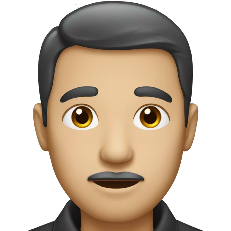 a man with mole under his right side lips emoji