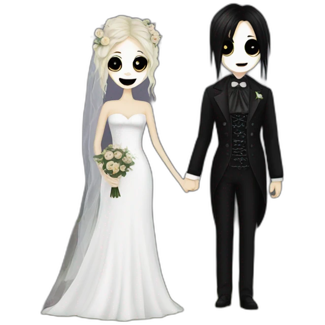 Goth country couple wedding emoji