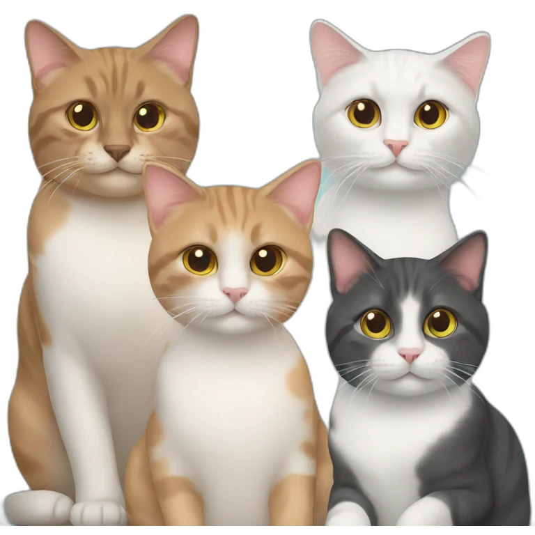 three cats emoji