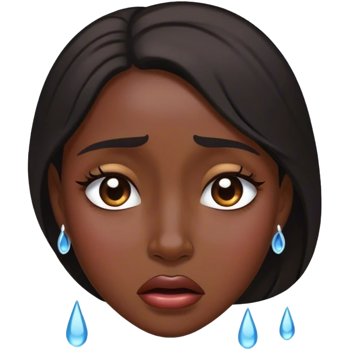 stunning dark-skinned beauty portrait crying emoji